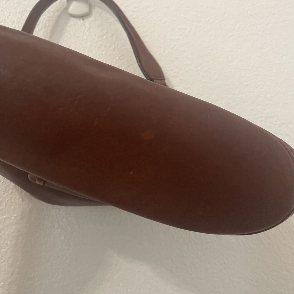Longchamp Paris Leather Brown Handbag Tote Bag Satchel Purse Classic Preppy See - Picture 8 of 16